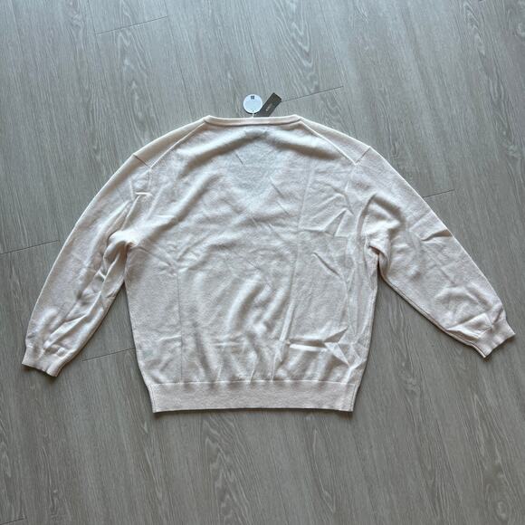 J Crew Cashmere Relaxed V-neck Sweater Womens Medium Muslin White - Picture 4 of 12